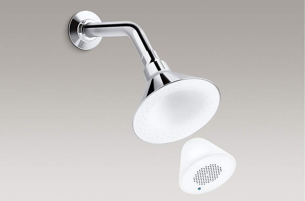 Shower head with a built in speaker