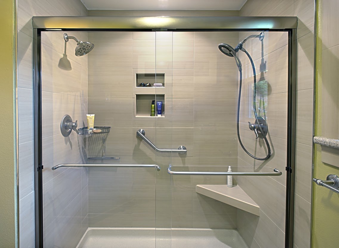 Shower with dual shower heads