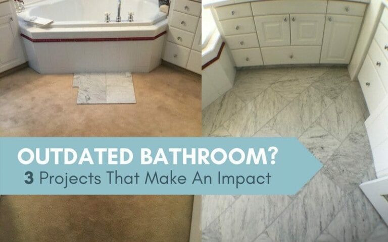 Blog title with before and after photo of remodeled bathroom