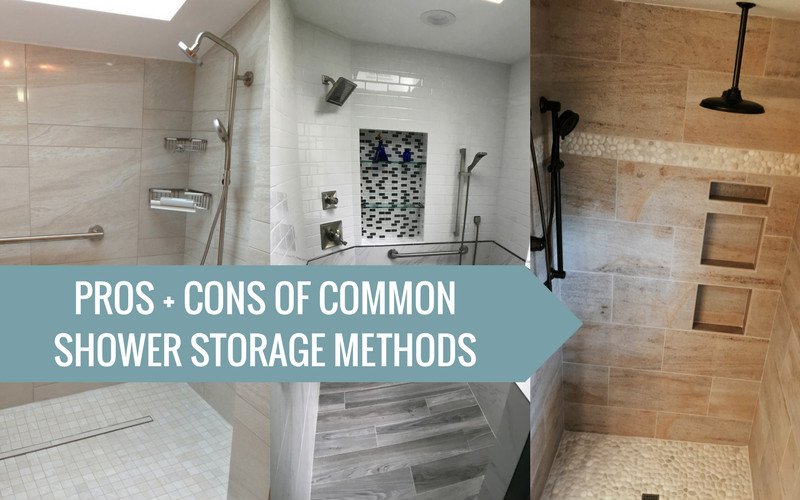 Pros Cons Of 6 Common Shower Storage, Shower Stall Built In Shelves