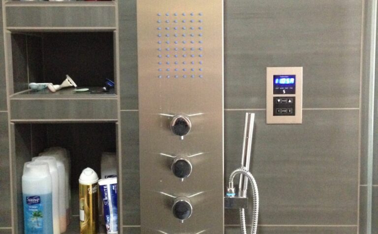 Shower digital controls and hand shower